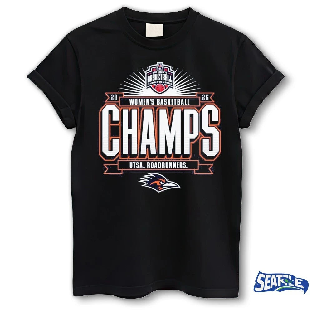 Official San Antonio Women’s Basketball 2026 American Conference Tournament Champions UTSA Roadrunners t-shirt