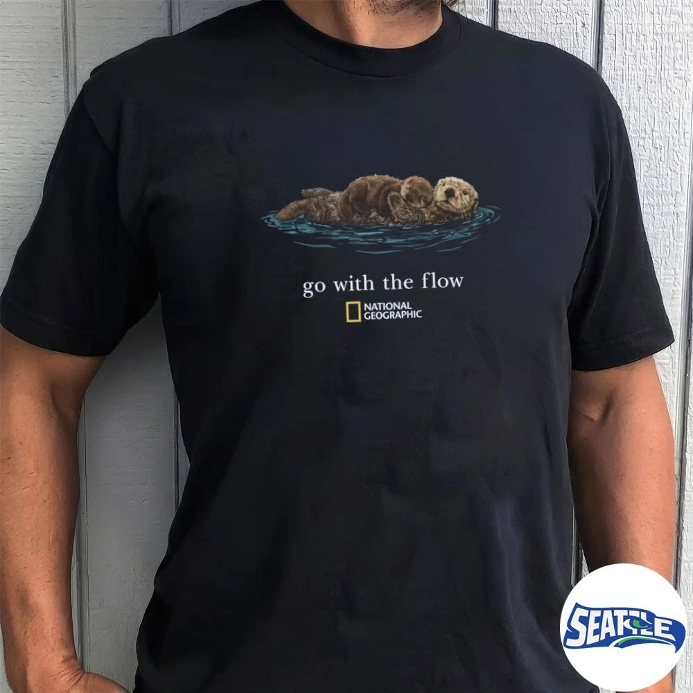 Official Sea Otter Go with the Flow National Geographic t-shirt