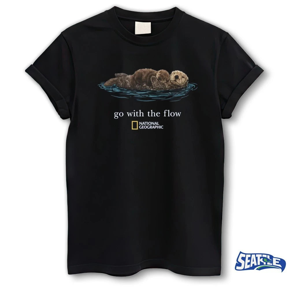 Official Sea Otter Go with the Flow National Geographic t-shirt