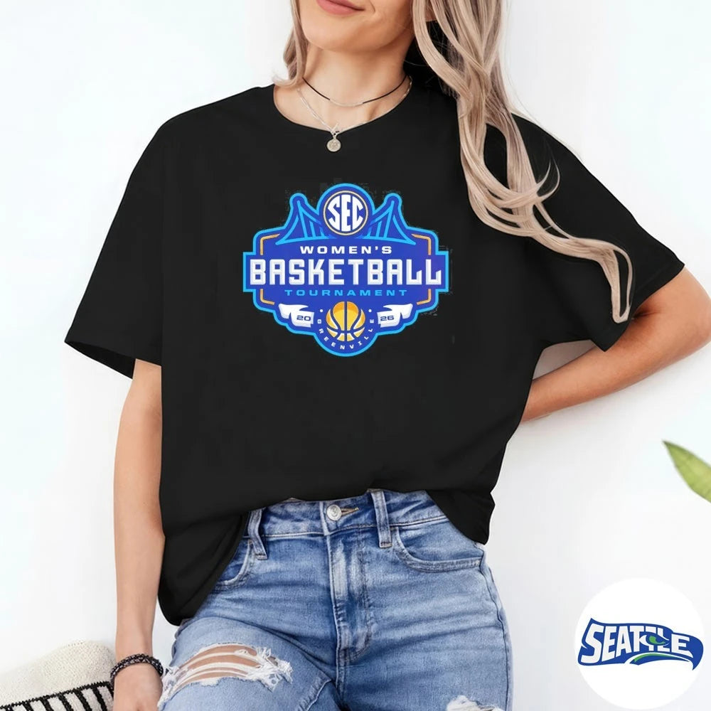 Official SEC Southeastern Conference Women’s Basketball Tournament 2026 Greenville Logo t-shirt
