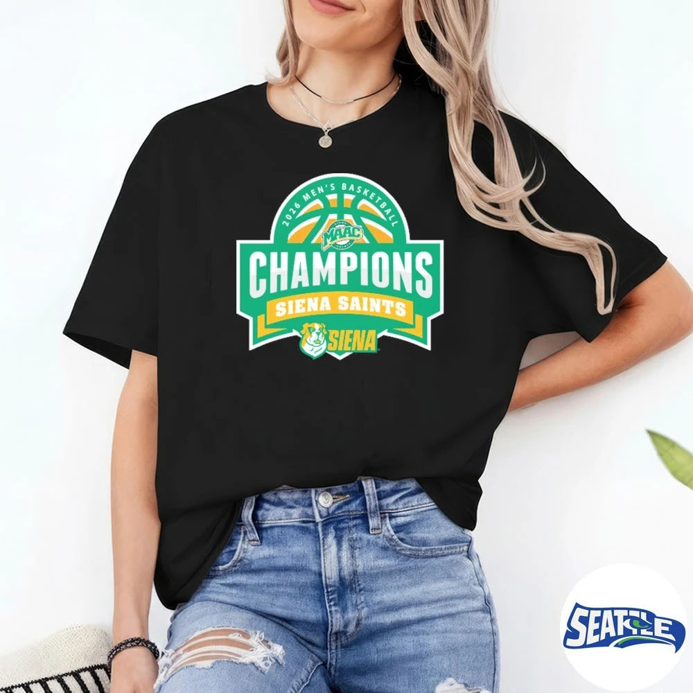 Official Siena University Saints 2026 Men’s Basketball Champions Logo t-shirt
