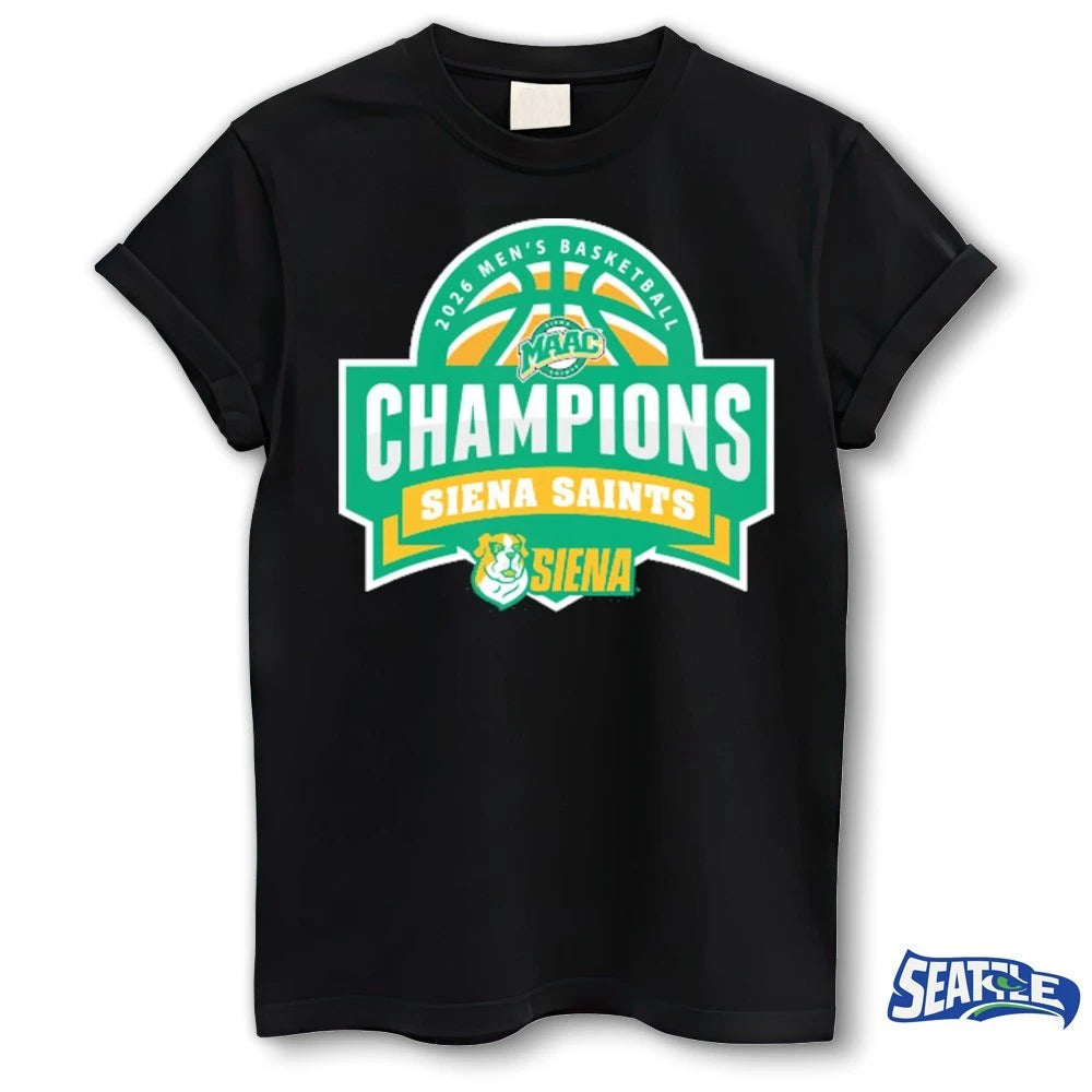 Official Siena University Saints 2026 Men’s Basketball Champions Logo t-shirt
