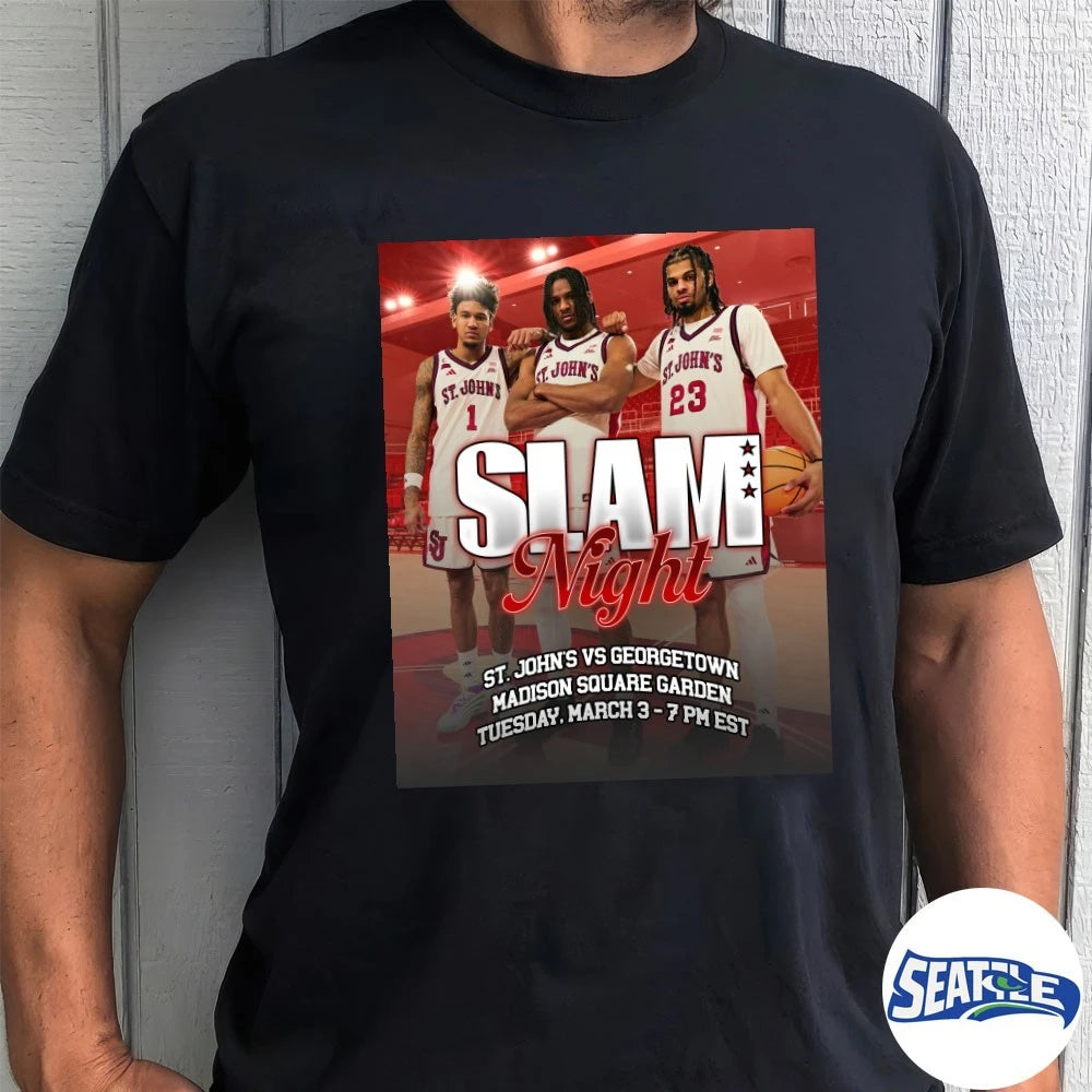 Official SLAM Night St. John’s Vs Georgetown Madison Square Garden March 3 – 7 2026 Poster t-shirt