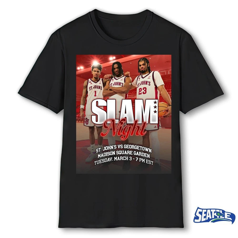 Official SLAM Night St. John’s Vs Georgetown Madison Square Garden March 3 – 7 2026 Poster t-shirt
