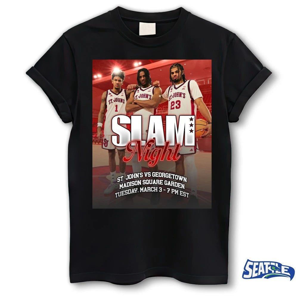 Official SLAM Night St. John’s Vs Georgetown Madison Square Garden March 3 – 7 2026 Poster t-shirt