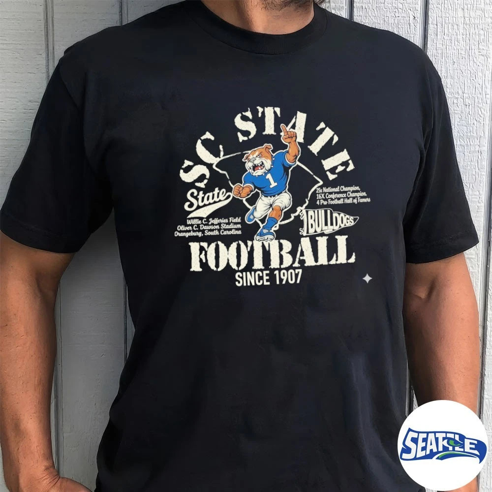 Official South Carolina State University Bulldogs Football Since 1907 Mascot t-shirt