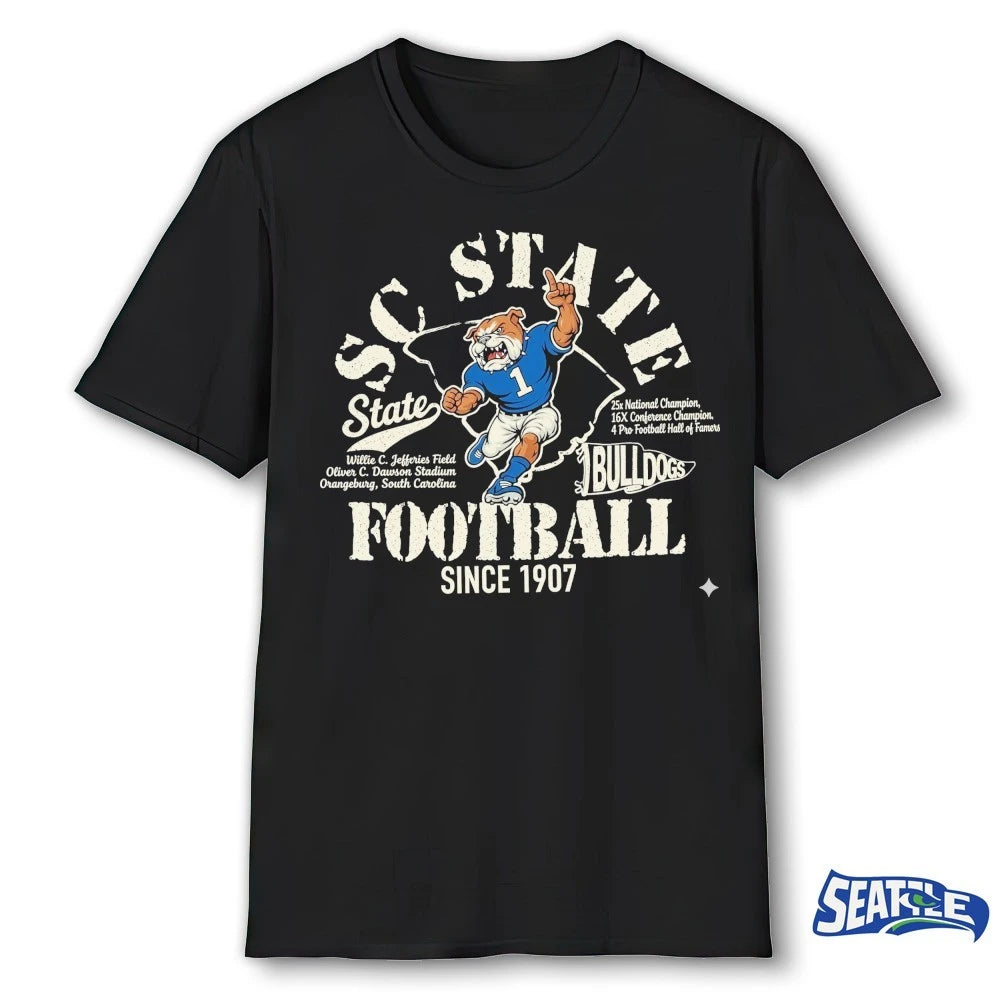 Official South Carolina State University Bulldogs Football Since 1907 Mascot t-shirt