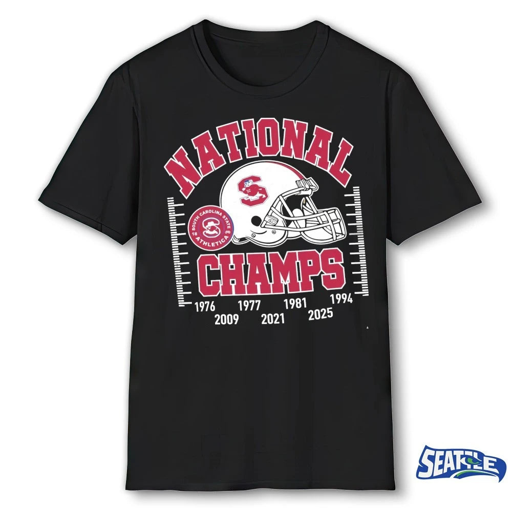 Official South Carolina State University Bulldogs National Champs 1976 – 2025 Helmet t-shirt
