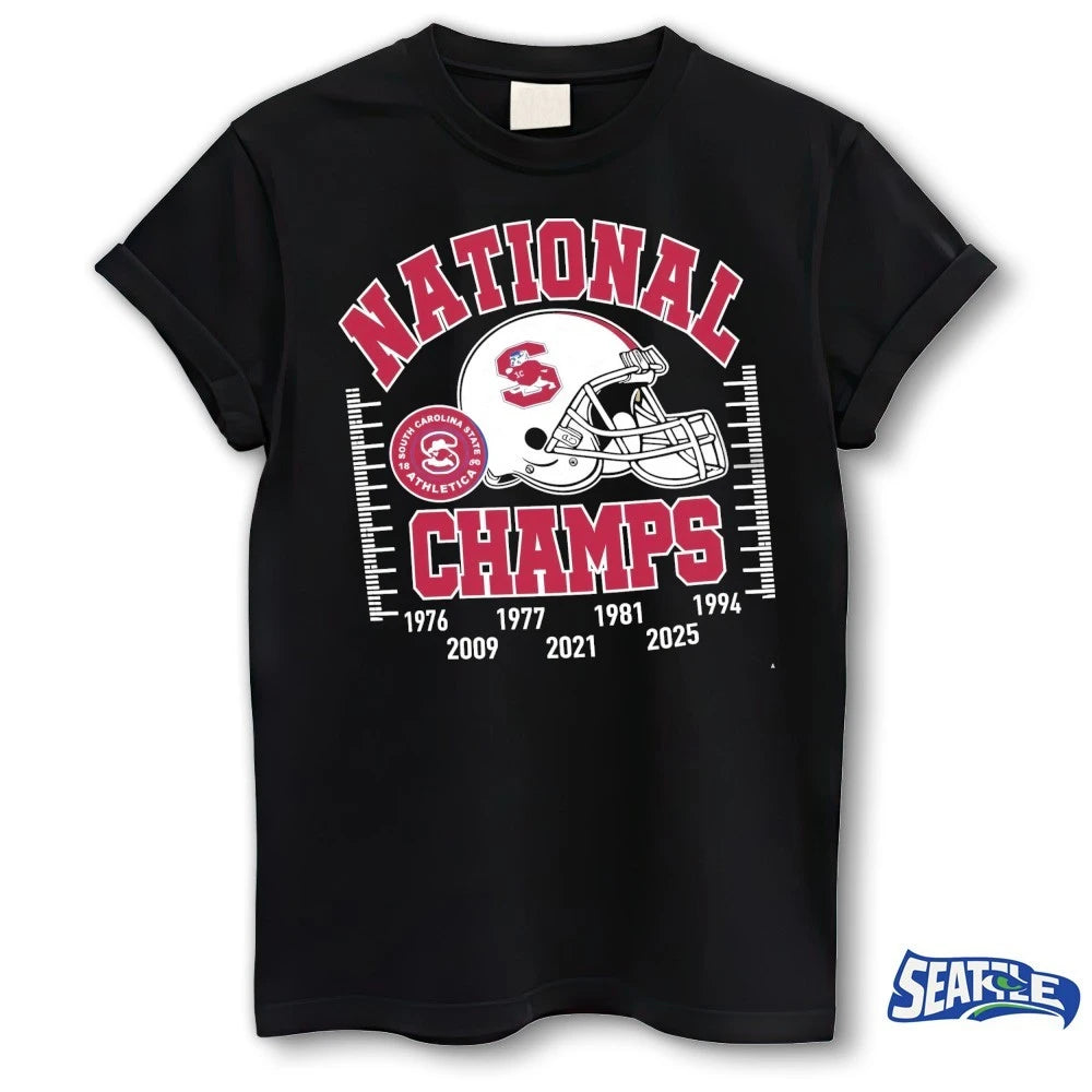 Official South Carolina State University Bulldogs National Champs 1976 – 2025 Helmet t-shirt