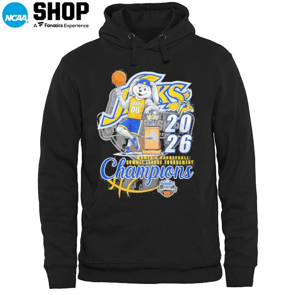 Official South Dakota State Jackrabbits Women’s Basketball Summit League Tournament Champions Mascot T-Shirt
