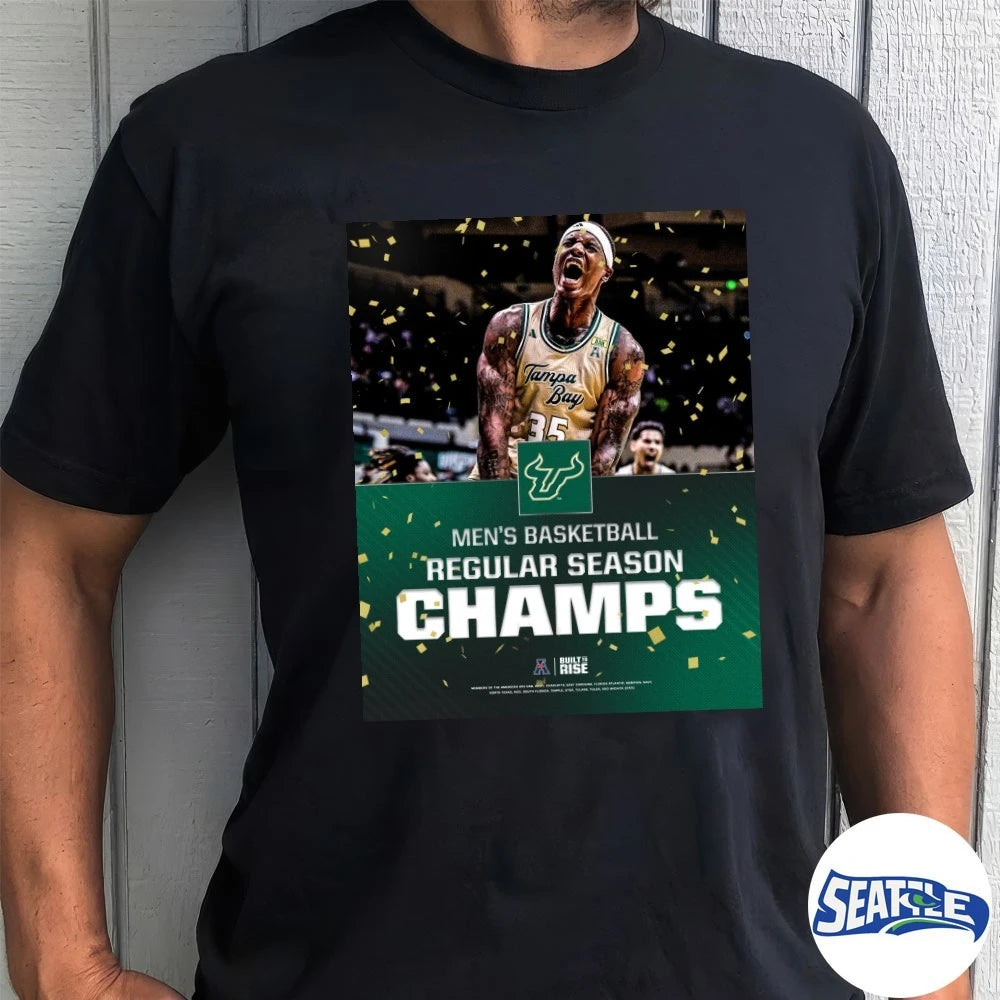 Official South Florida Men’s Basketball Regular Season Champs Built To Rise Poster t-shirt