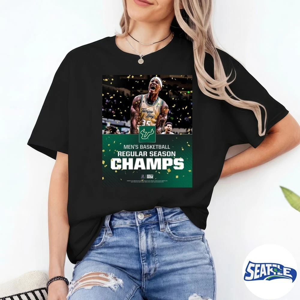 Official South Florida Men’s Basketball Regular Season Champs Built To Rise Poster t-shirt