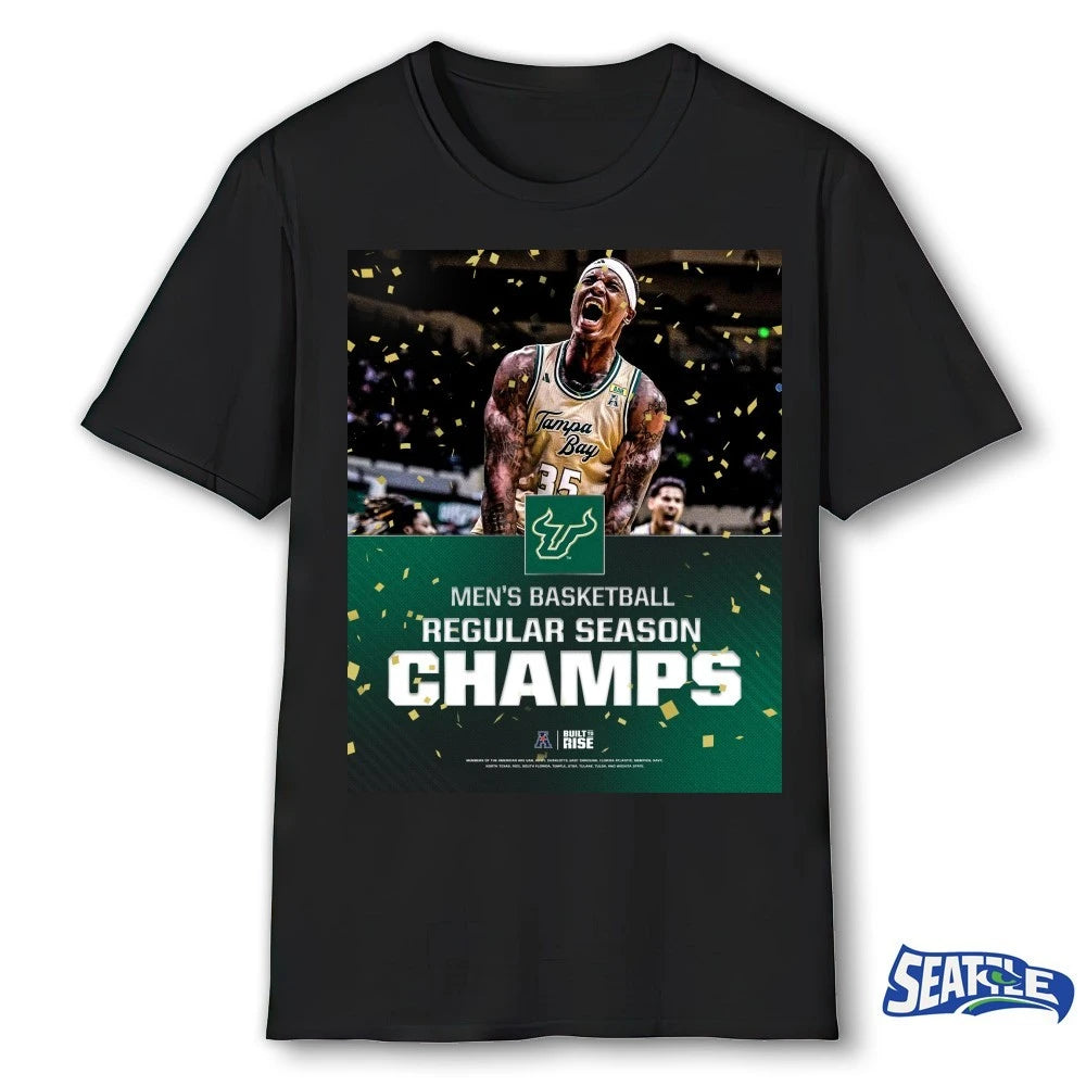 Official South Florida Men’s Basketball Regular Season Champs Built To Rise Poster t-shirt