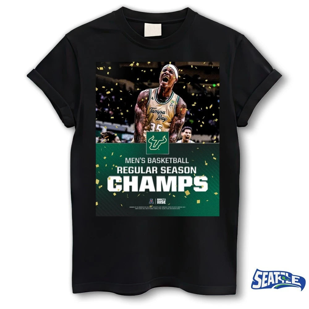 Official South Florida Men’s Basketball Regular Season Champs Built To Rise Poster t-shirt