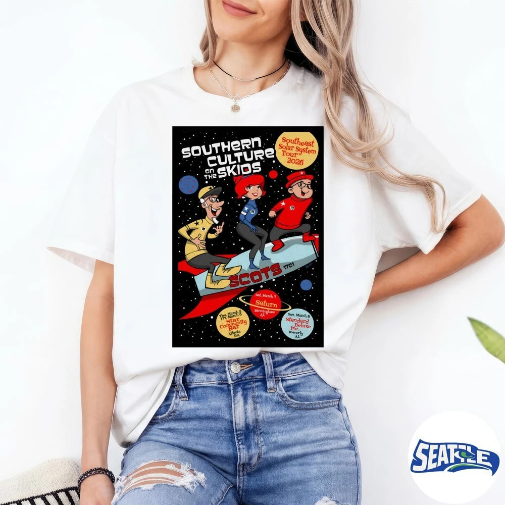 Official Southern Culture On The Skids Southeast Solar System Tour March 2026 Poster t-shirt