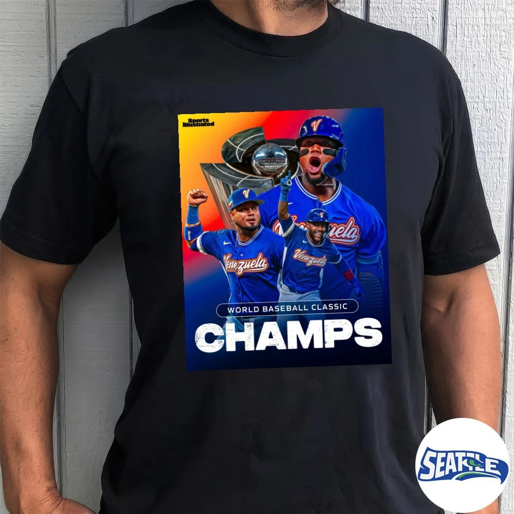 Official Sports Illustrated Venezuela Wins The World Baseball Classic Champions Poster t-shirt
