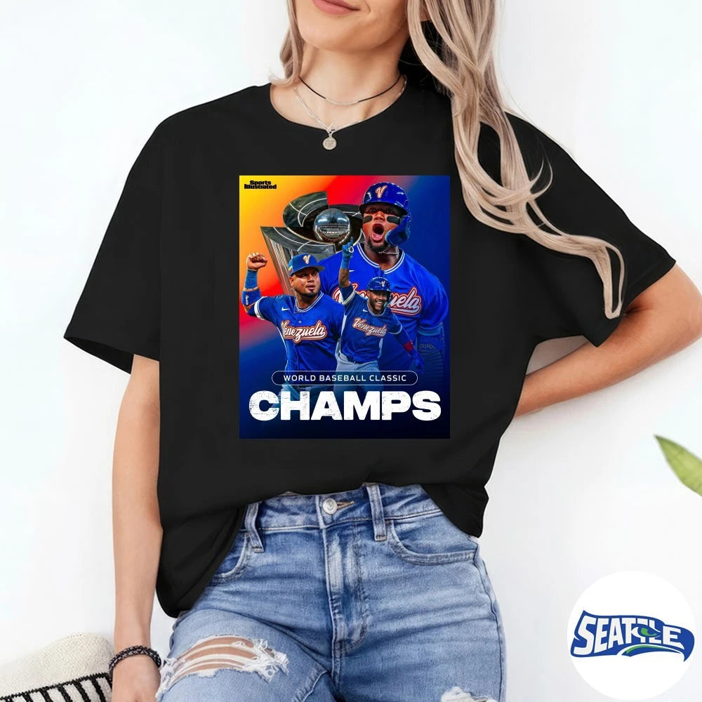 Official Sports Illustrated Venezuela Wins The World Baseball Classic Champions Poster t-shirt