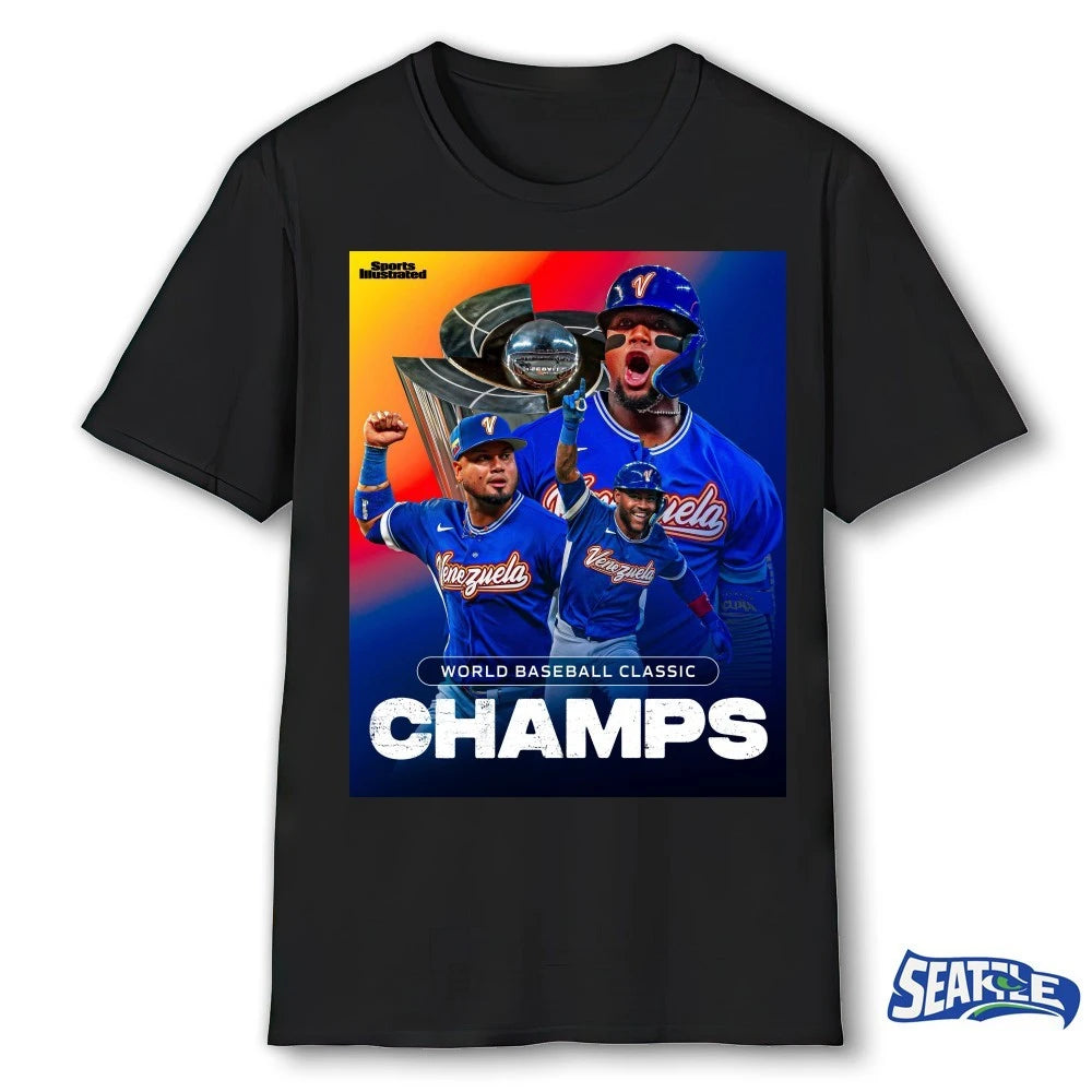 Official Sports Illustrated Venezuela Wins The World Baseball Classic Champions Poster t-shirt