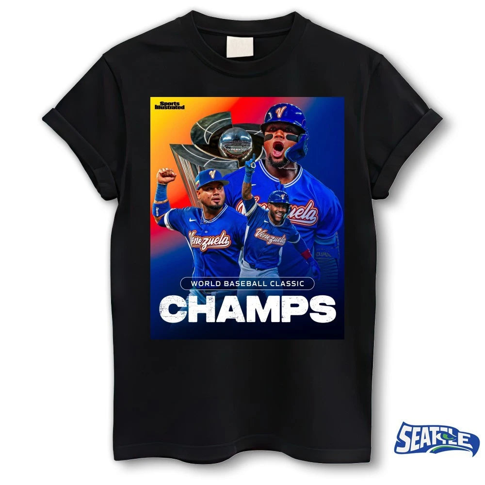 Official Sports Illustrated Venezuela Wins The World Baseball Classic Champions Poster t-shirt