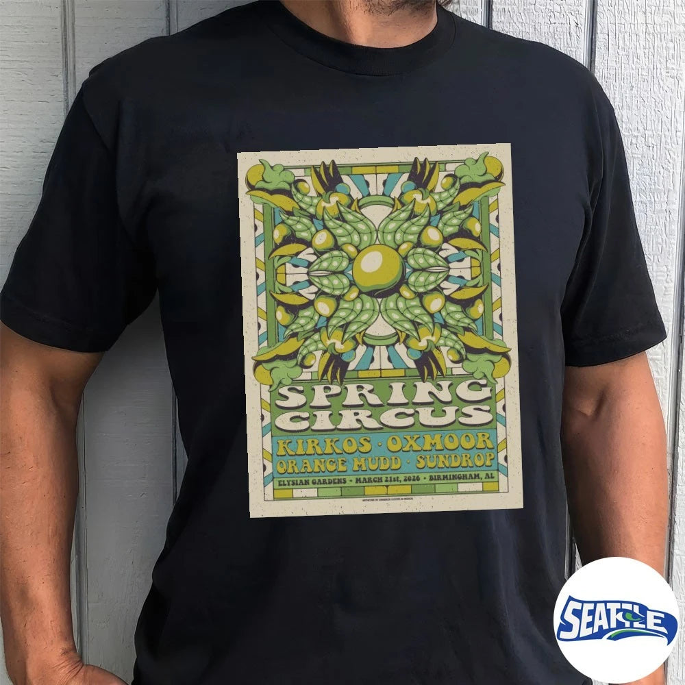 Official Spring Circus March 21 2026 Elysian Gardens Birmingham AL Poster t-shirt