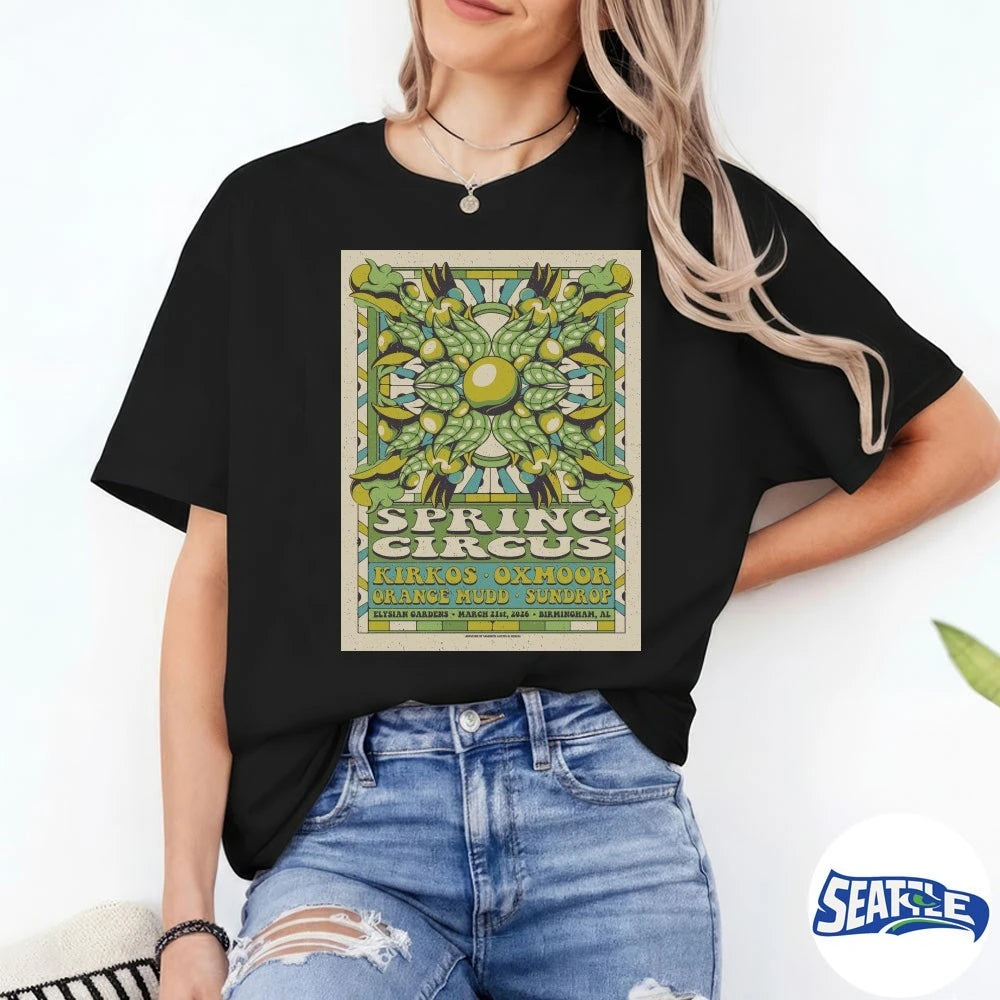 Official Spring Circus March 21 2026 Elysian Gardens Birmingham AL Poster t-shirt