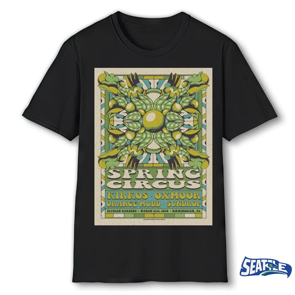 Official Spring Circus March 21 2026 Elysian Gardens Birmingham AL Poster t-shirt