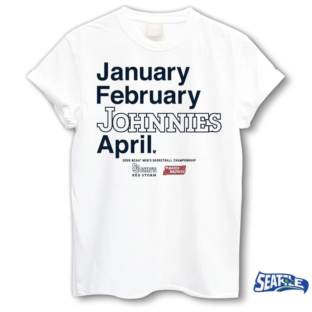 Official St. John’s Red Storm MBB 2026 March Madness Month January February Johnnies April t-shirt