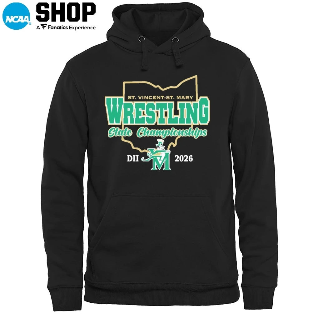 Official St. Vincent-St.Mary 2026 DII Wrestling State Champions T-Shirt