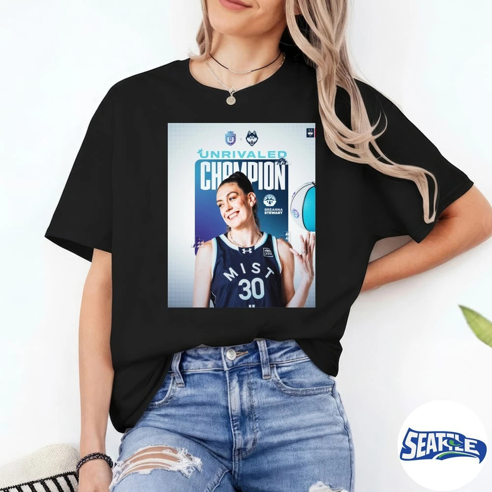 Official Stewie And Mist Uconn WBB 2026 Unrivaled Champions Poster t-shirt