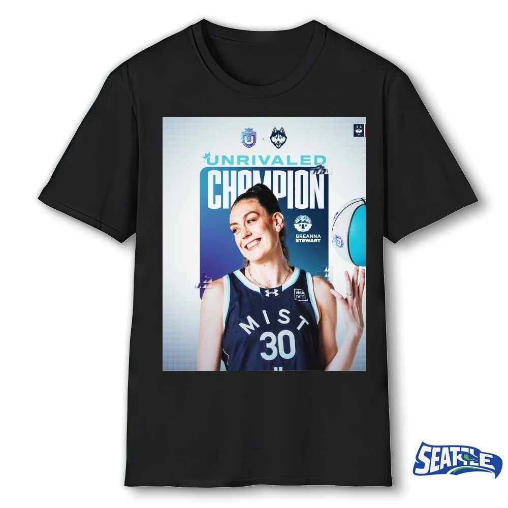 Official Stewie And Mist Uconn WBB 2026 Unrivaled Champions Poster t-shirt