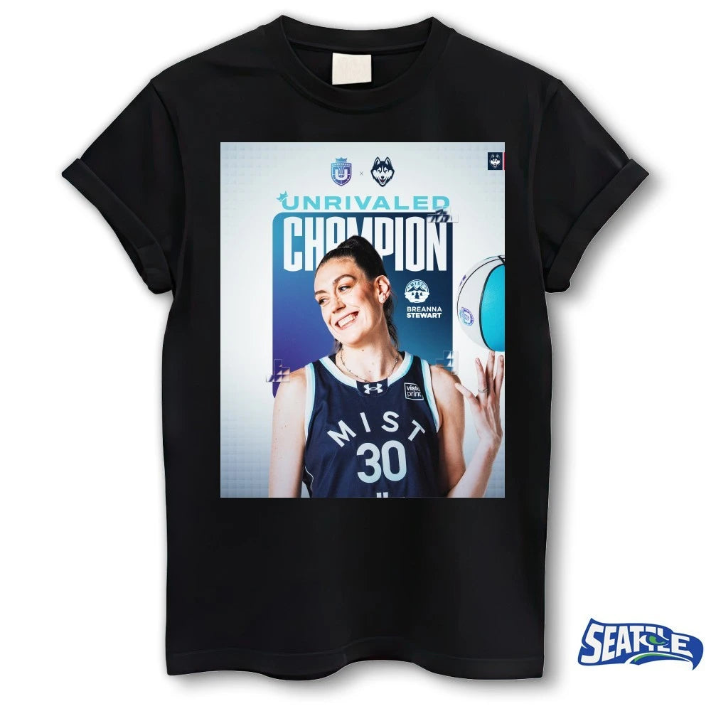 Official Stewie And Mist Uconn WBB 2026 Unrivaled Champions Poster t-shirt