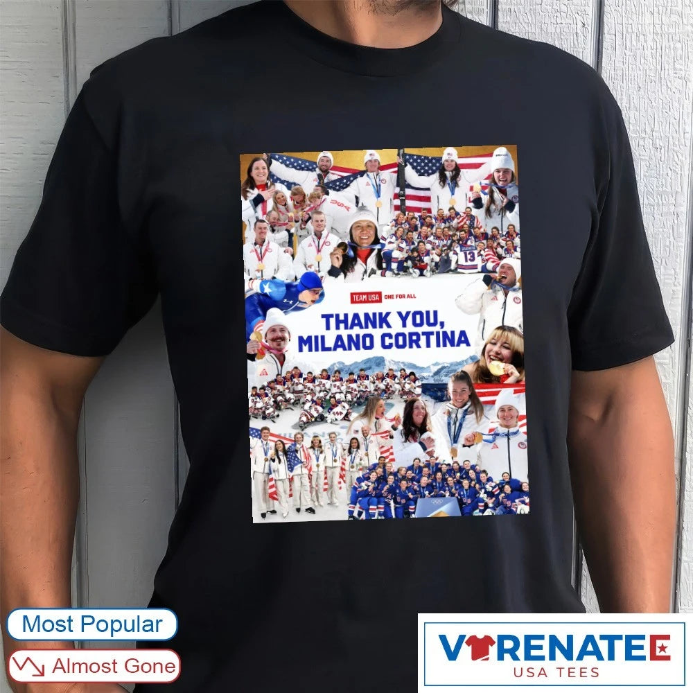 Official Team USA One For All Thank You Milano Cortina 2026 Poster T-Shirt