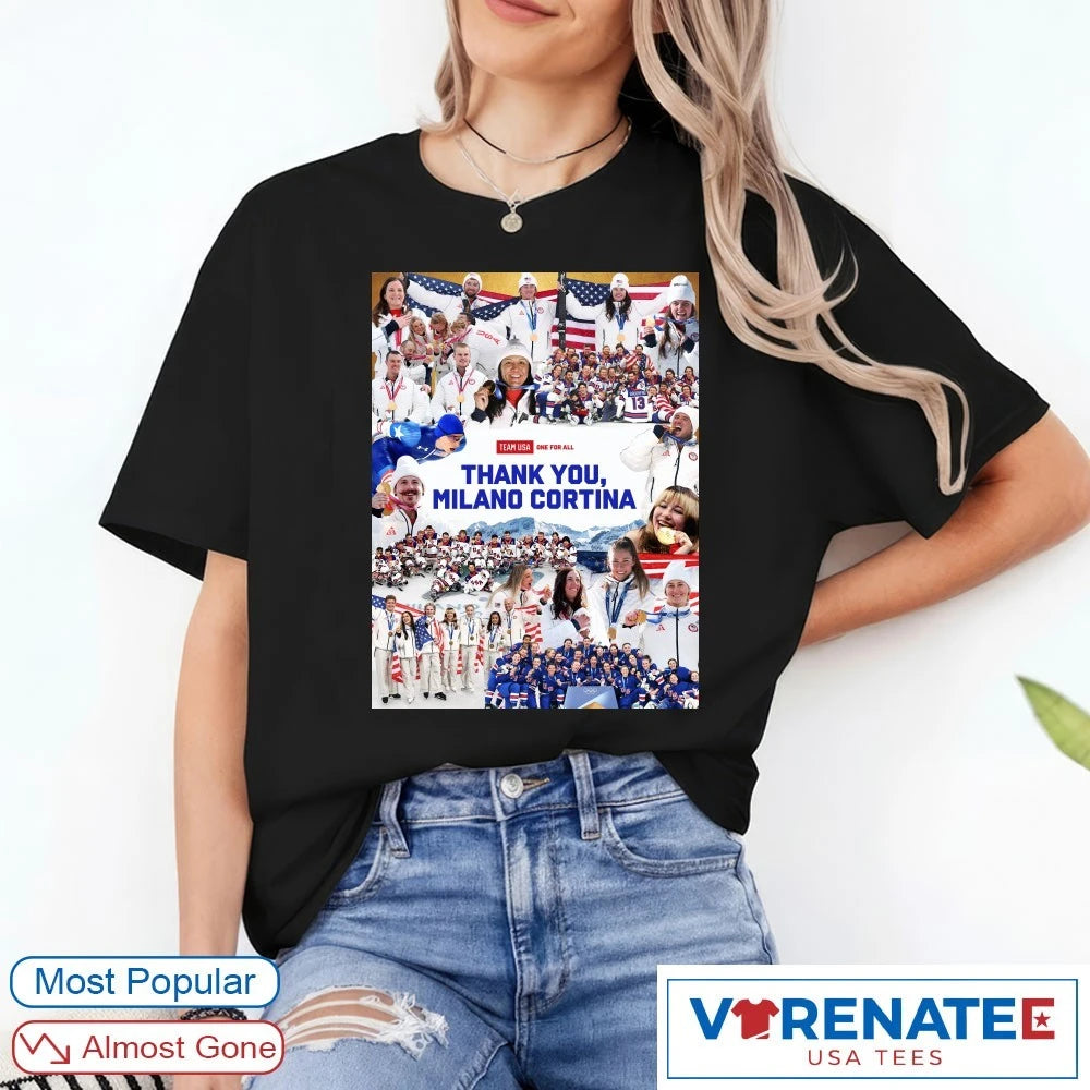Official Team USA One For All Thank You Milano Cortina 2026 Poster T-Shirt