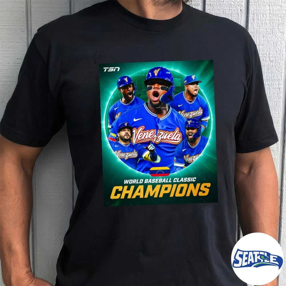 Official Team Venezuela 2026 World Baseball Classic Champions TSN Poster t-shirt
