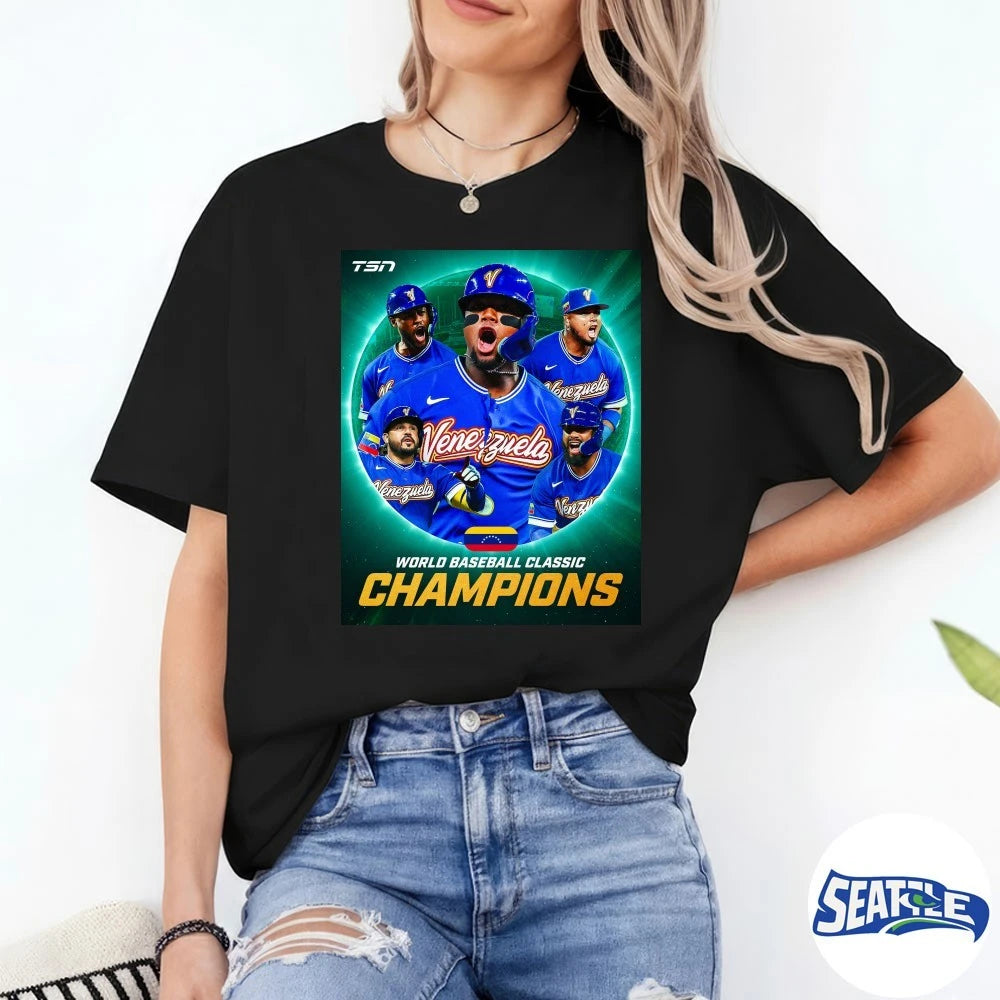 Official Team Venezuela 2026 World Baseball Classic Champions TSN Poster t-shirt