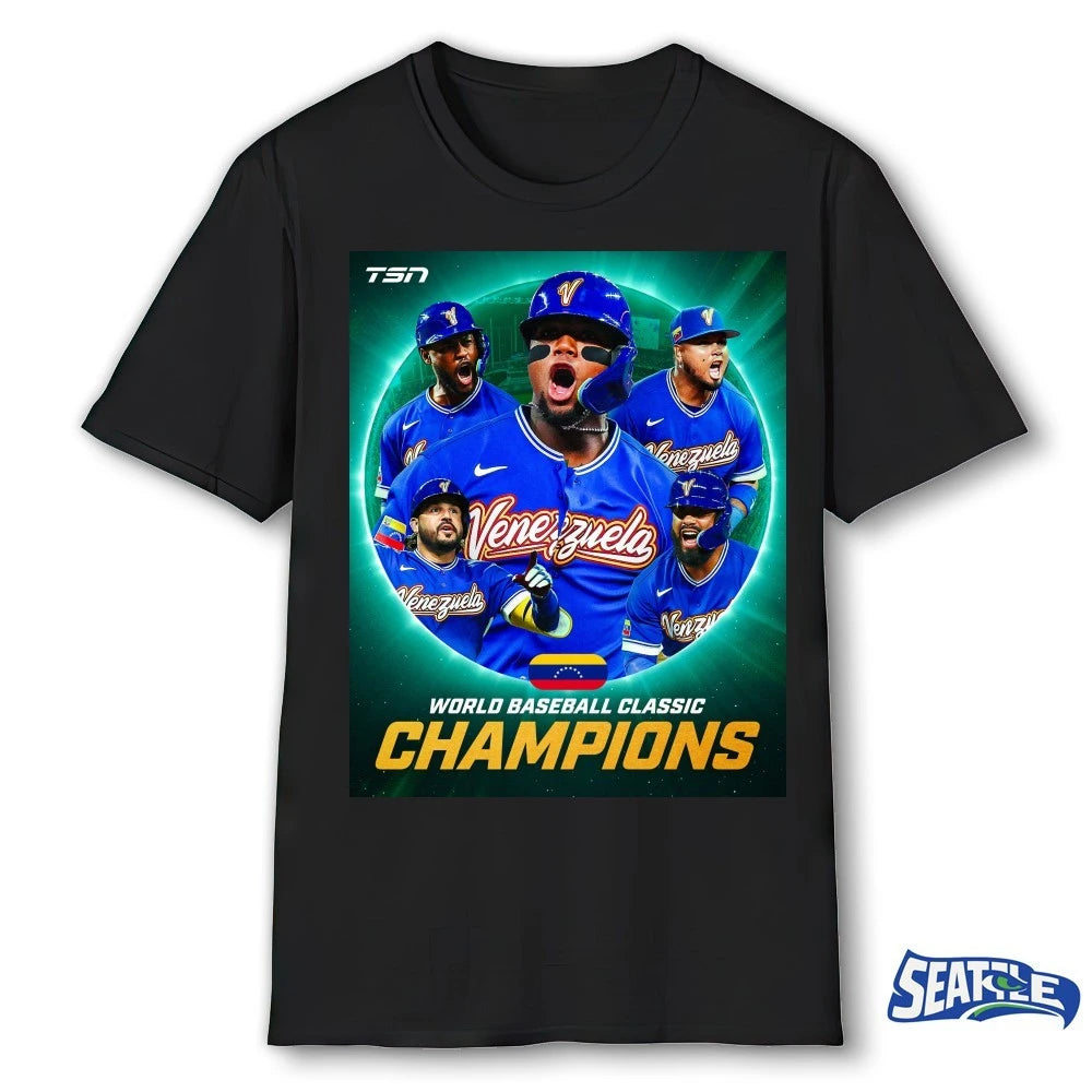 Official Team Venezuela 2026 World Baseball Classic Champions TSN Poster t-shirt