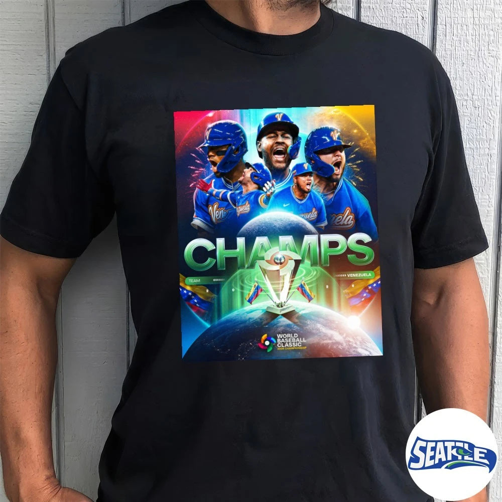 Official Team Venezuela Wins Team USA 2026 World Baseball Classic Champs Poster t-shirt