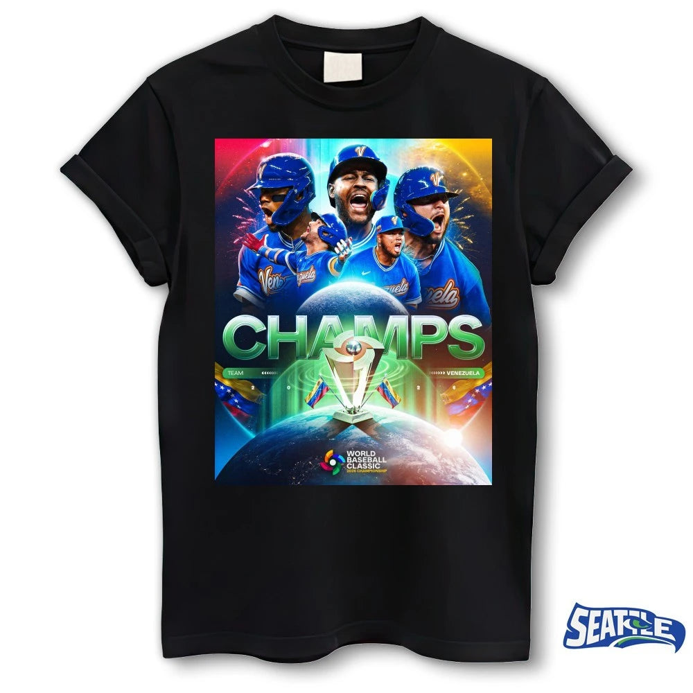Official Team Venezuela Wins Team USA 2026 World Baseball Classic Champs Poster t-shirt