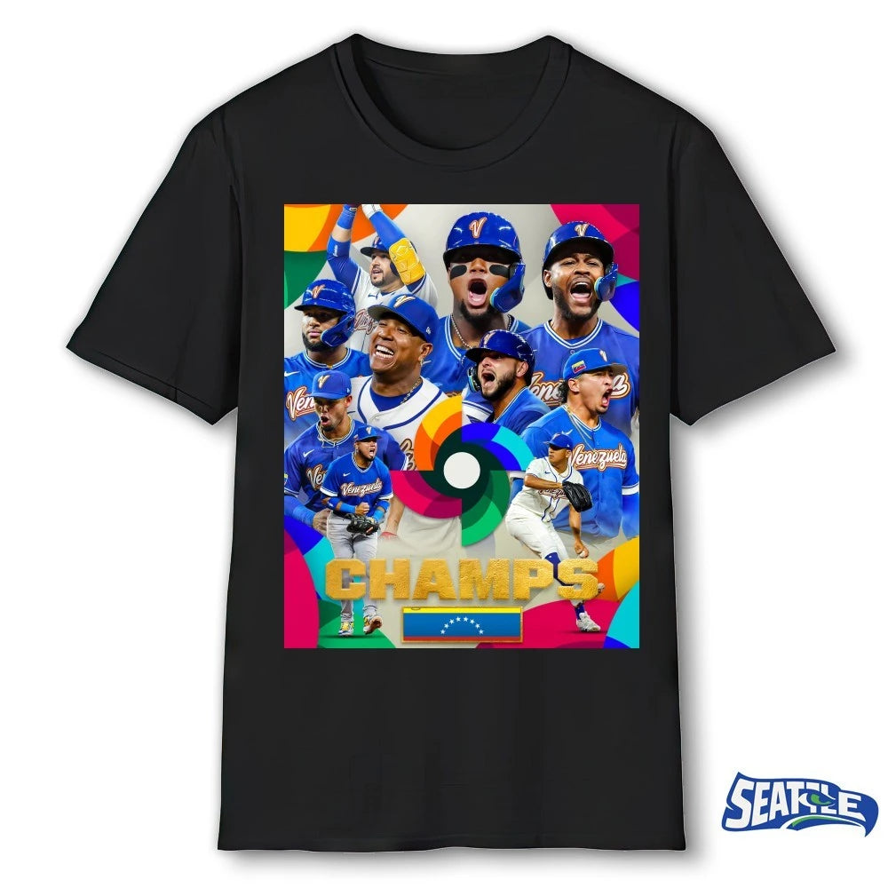 Official Team Venezuela Wins The 2026 World Baseball Classic Poster t-shirt