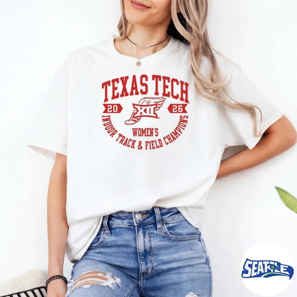 Official Texas Tech Red Raiders Big 12 2026 Women’s Indoor Track &amp; Field Champions t-shirt