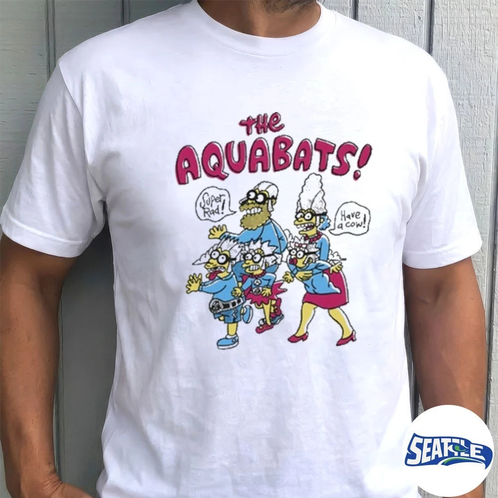 Official The Aquabats Super Rad Have A Cow Happy Family Simpson t-shirt