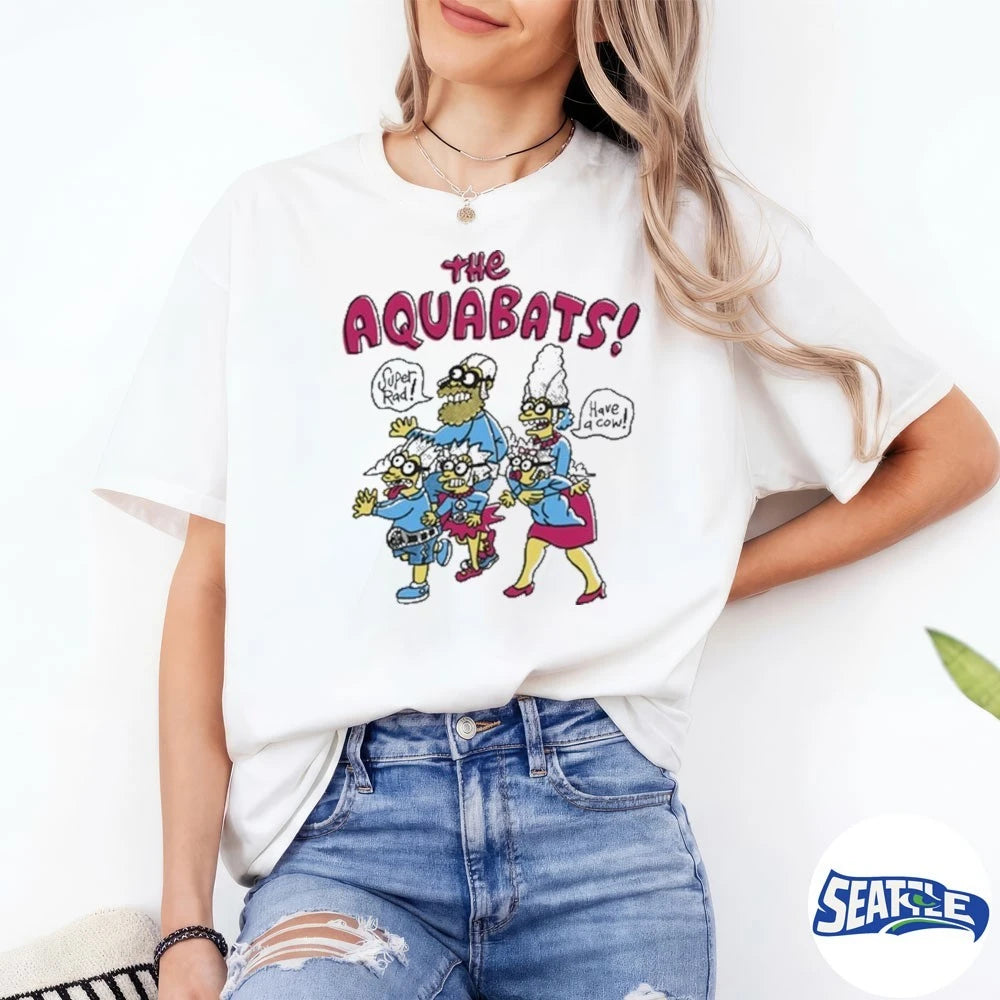 Official The Aquabats Super Rad Have A Cow Happy Family Simpson t-shirt