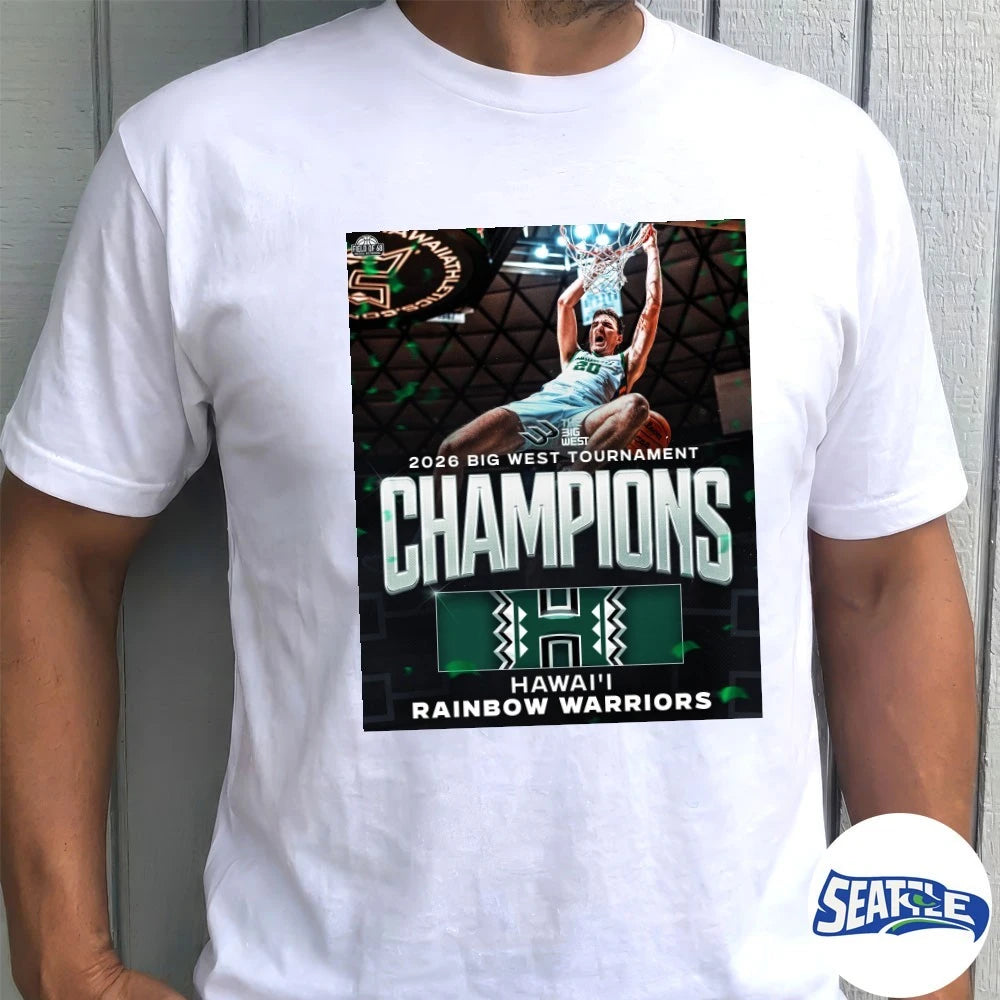 Official The Big West 2026 Big West Tournament Champions Hawai’i Rainbow Warriors Poster t-shirt