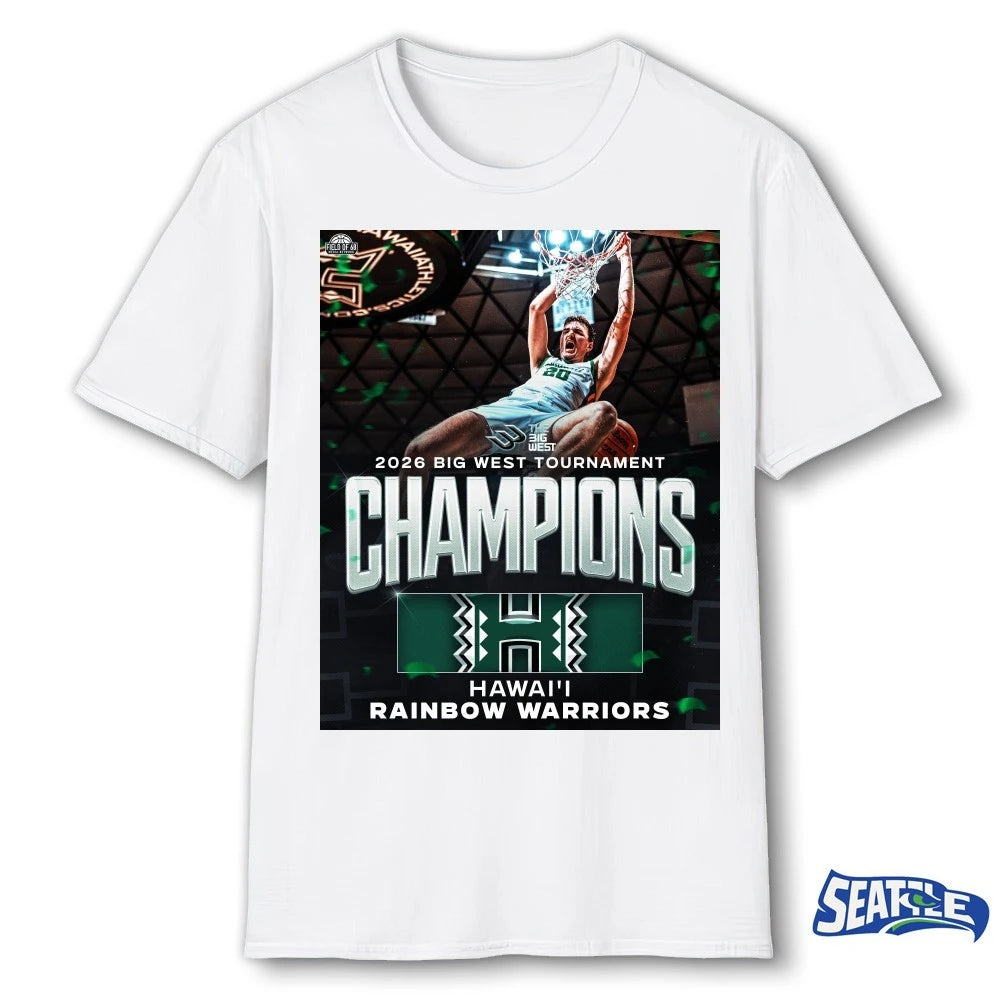 Official The Big West 2026 Big West Tournament Champions Hawai’i Rainbow Warriors Poster t-shirt