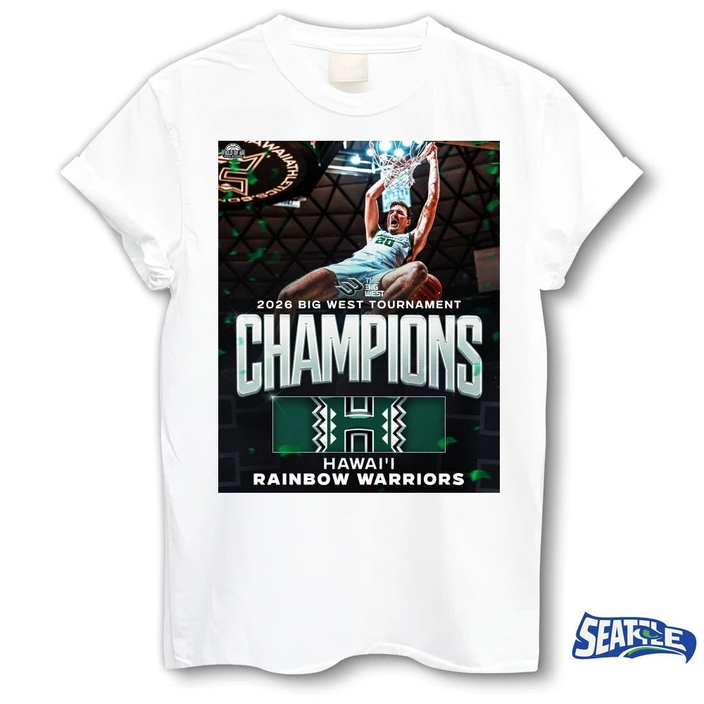 Official The Big West 2026 Big West Tournament Champions Hawai’i Rainbow Warriors Poster t-shirt