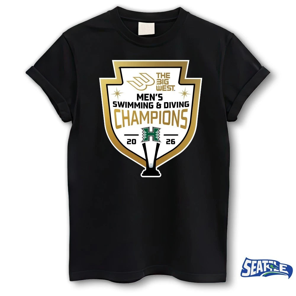Official The Big West Hawai’i Warriors 2026 Men’s Swimming &amp; Diving Champions t-shirt