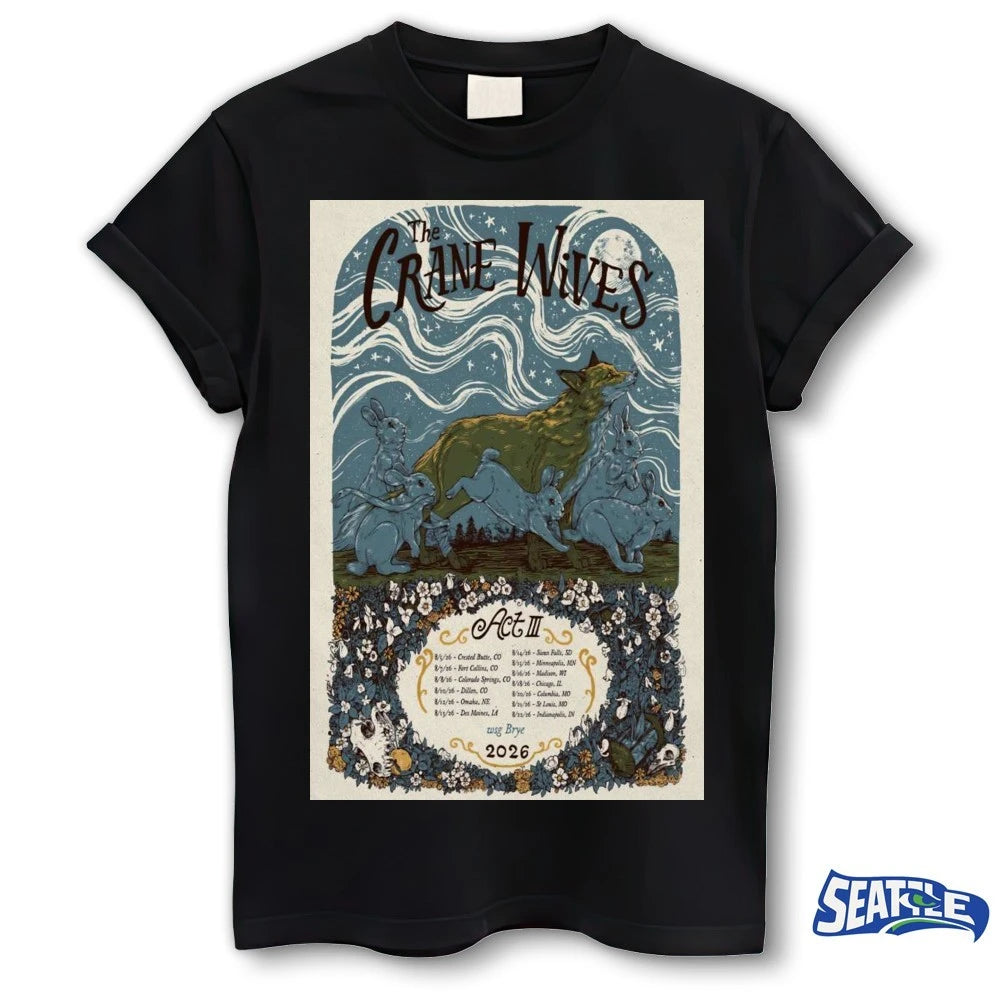 Official The Crane Wives Art III Tour August 2026 Live Concert Indie Folk Music Fan Graphic Poster t-shirt