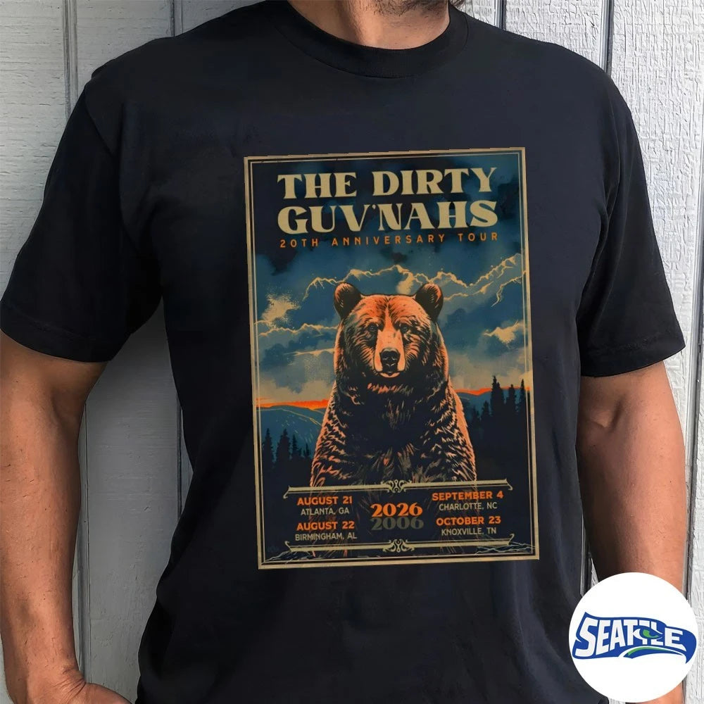 Official The Dirty Guv’nahs 2026 20th Anniversary Tour Poster t-shirt