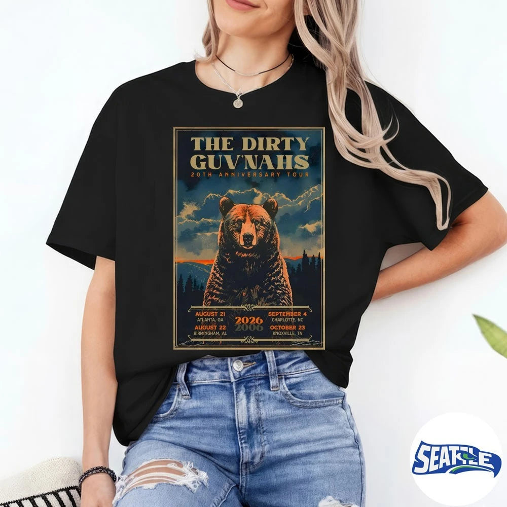 Official The Dirty Guv’nahs 2026 20th Anniversary Tour Poster t-shirt