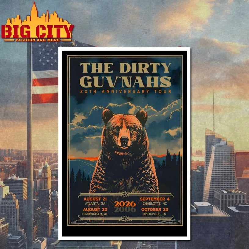 Official The Dirty Guv’nahs 20th Anniversary 2026 Shows Poster T-shirt